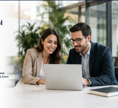Profesionales revisando información del posgrado